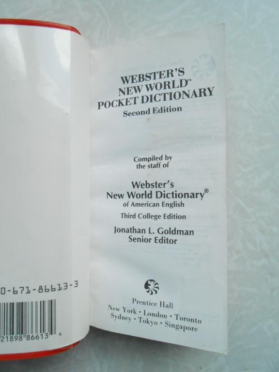 Webster's New World Pocket Dictionary - Paperback By Goldman, Jonathan L. - фото фото фото 3