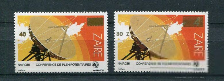 Заир  Zaire Space 1990 Mi 963,966 Antenna MNH - фото фото фото 0