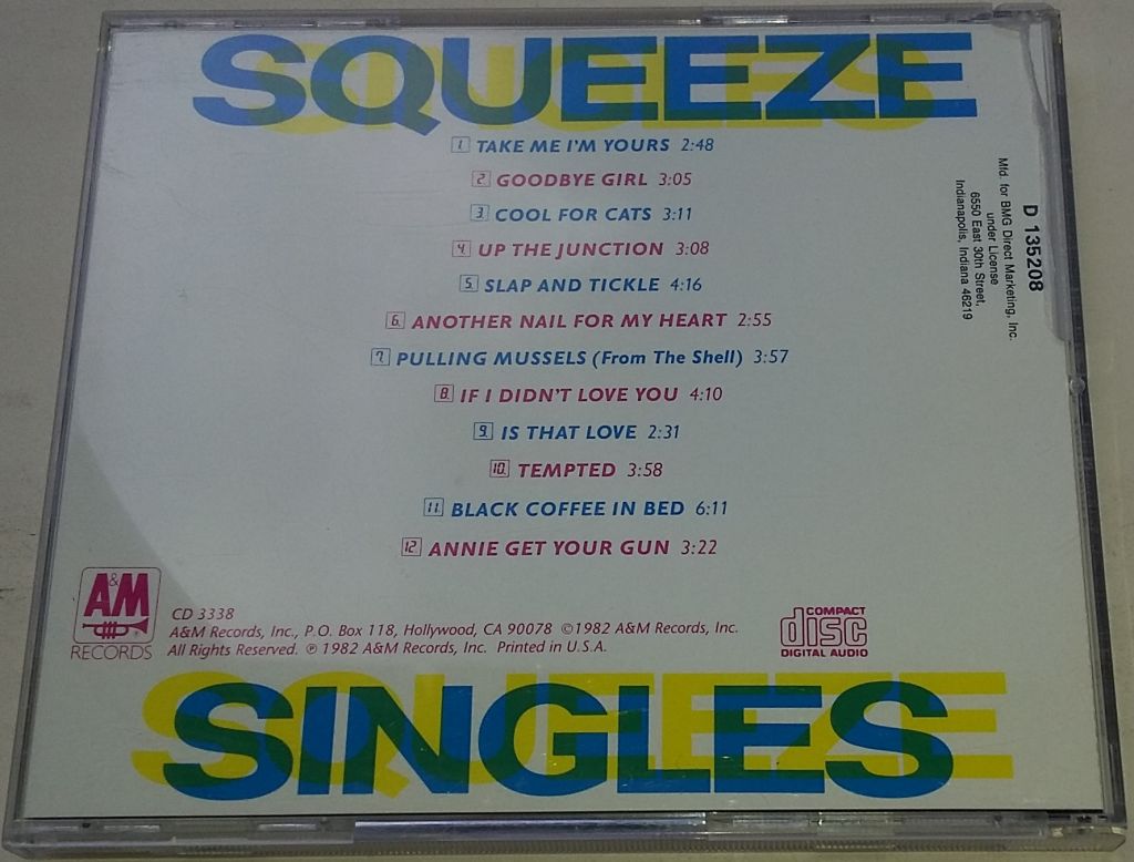 SQUEEZE Singles - 45's And Under  CD  US - фото фото фото 2