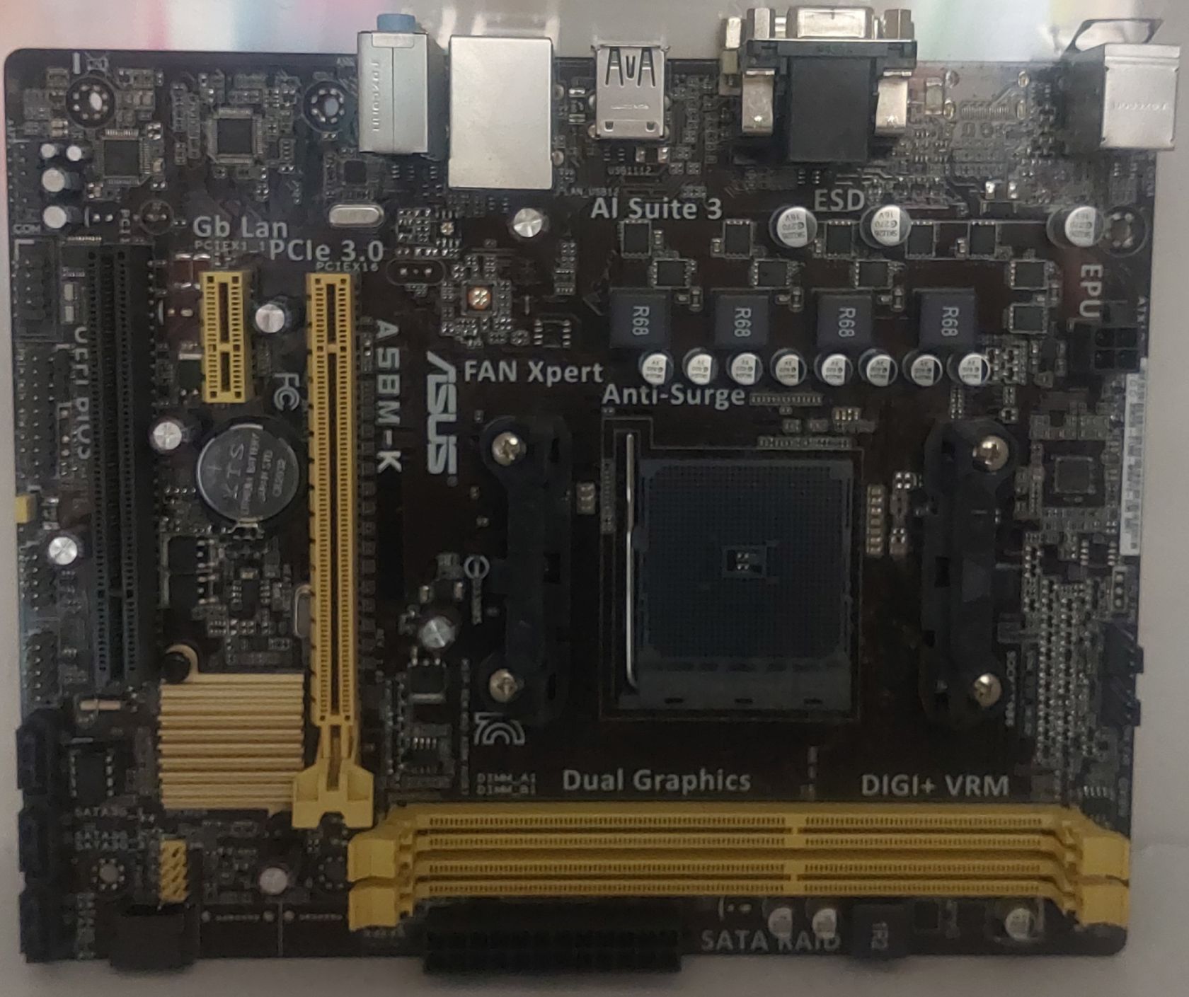 Материнська плата Asus A58M-K  /Socket FM2+/MicroATX/ 2 x DDR3/ б/в - фото фото фото 2