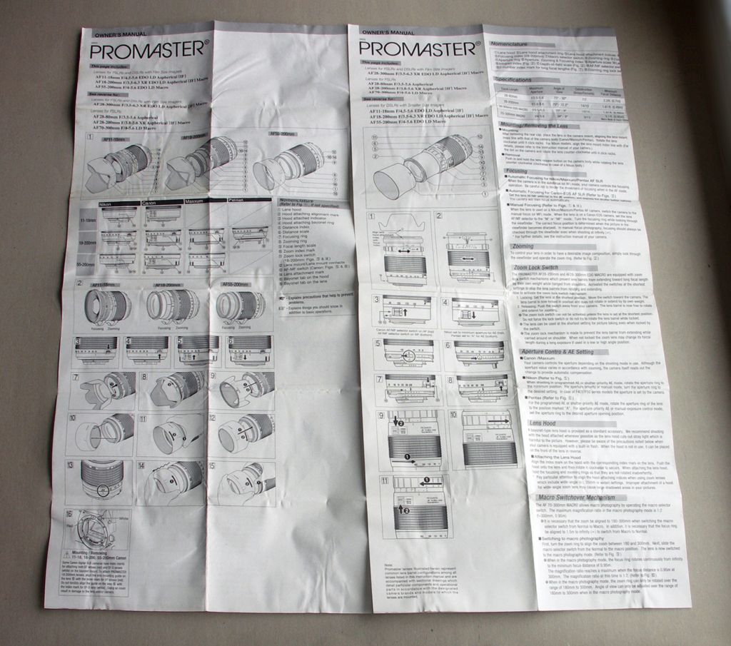 Продается лифлет объективов бренда PROMASTER - фото фото фото 0