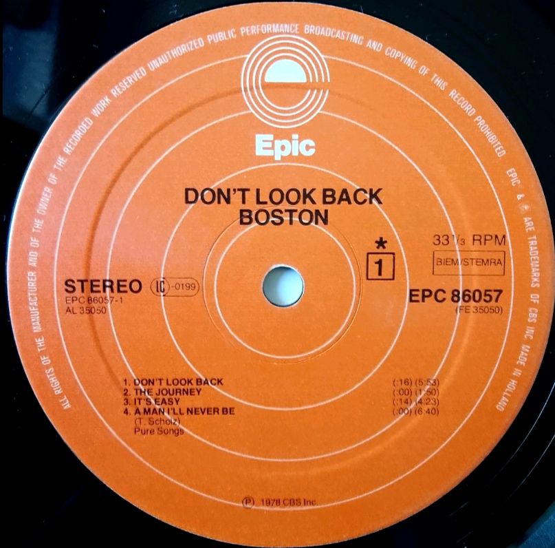 Boston - Don't Look Back - 1978.  (LP). 12. Vinyl. Пластинка. Holland. - фото фото фото 6