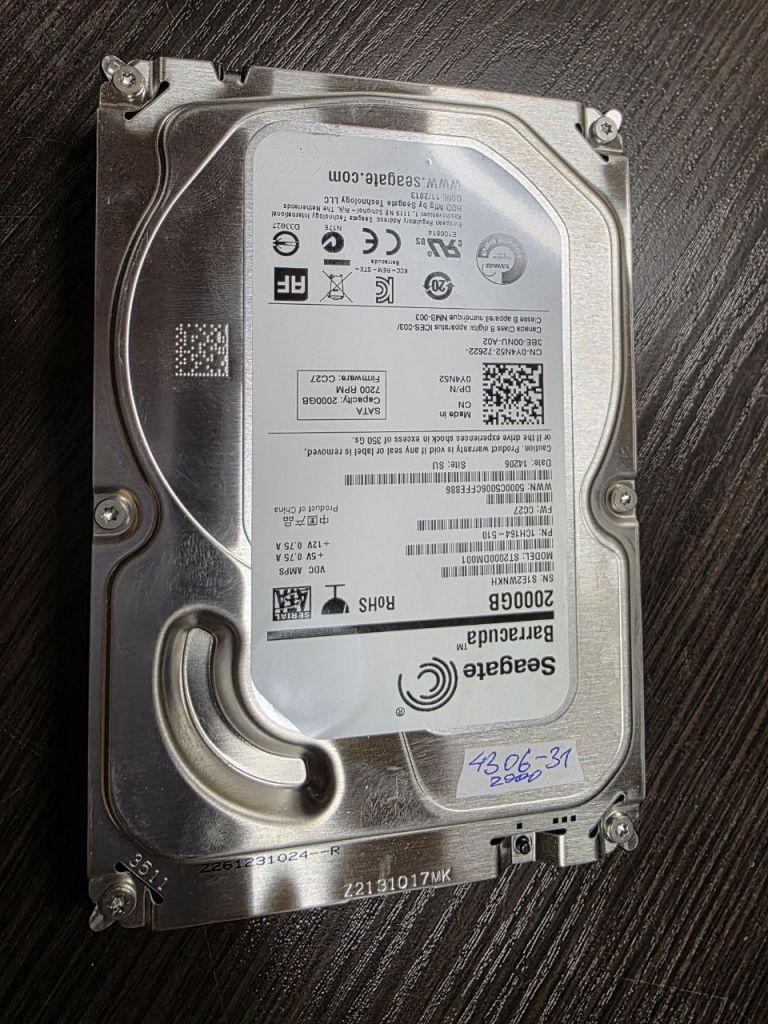 2000Gb 2Tb 3,5 SATA3 ST2000DM001 Seagate жорсткий диск   (4306-31) - фото фото фото 0