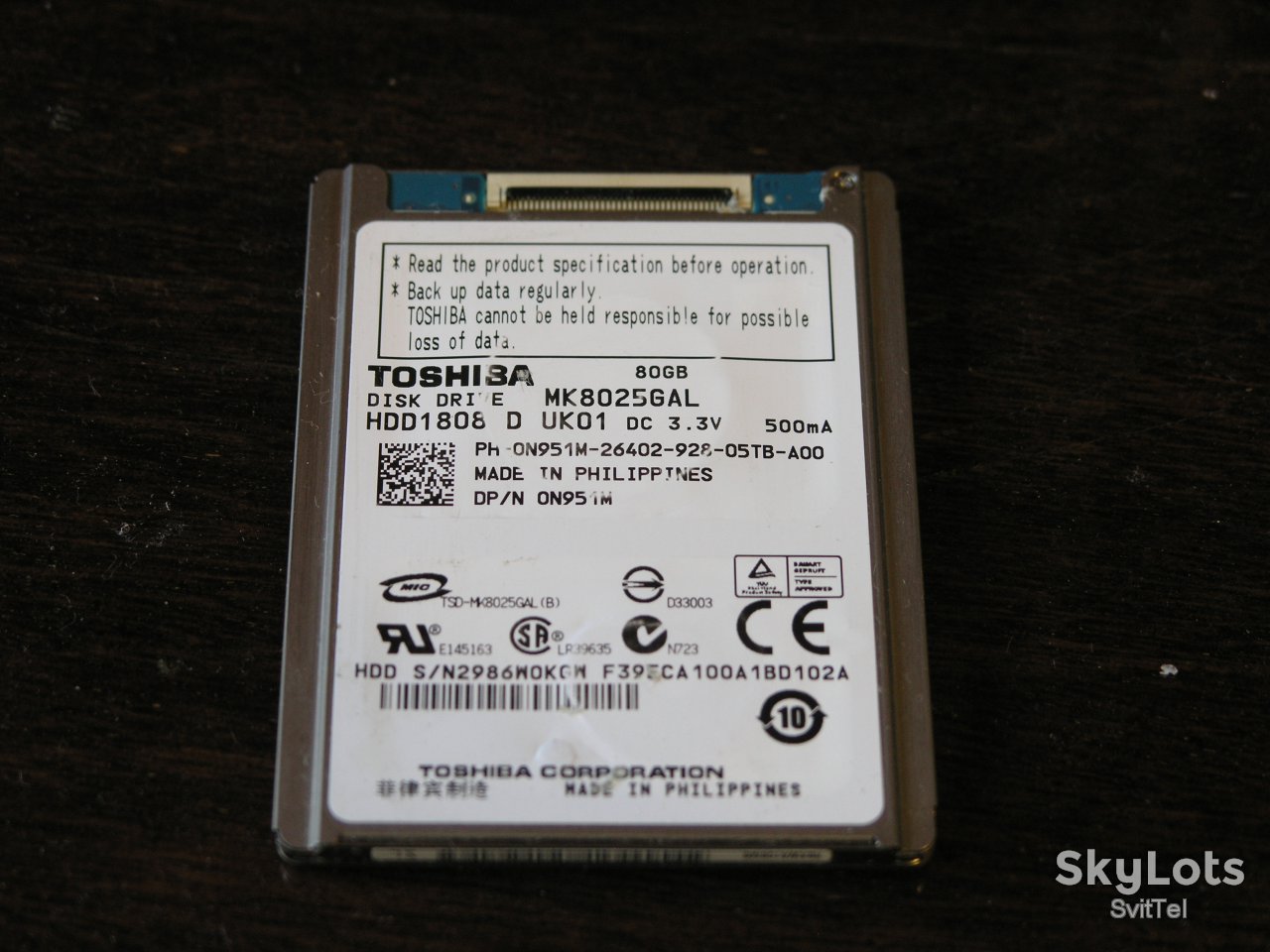 HDD 1.8" ZIF IDE Toshiba MK8025GAL 80GB - фото фото фото 2