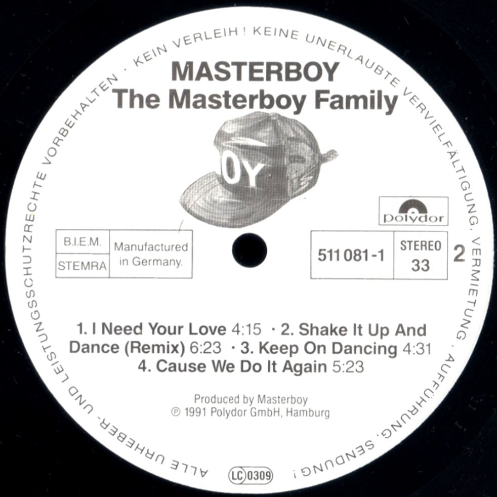 Masterboy - The Masterboy Family - 1991.   (LP). 12. Vinyl. Пластинка. Germany - фото фото фото 5