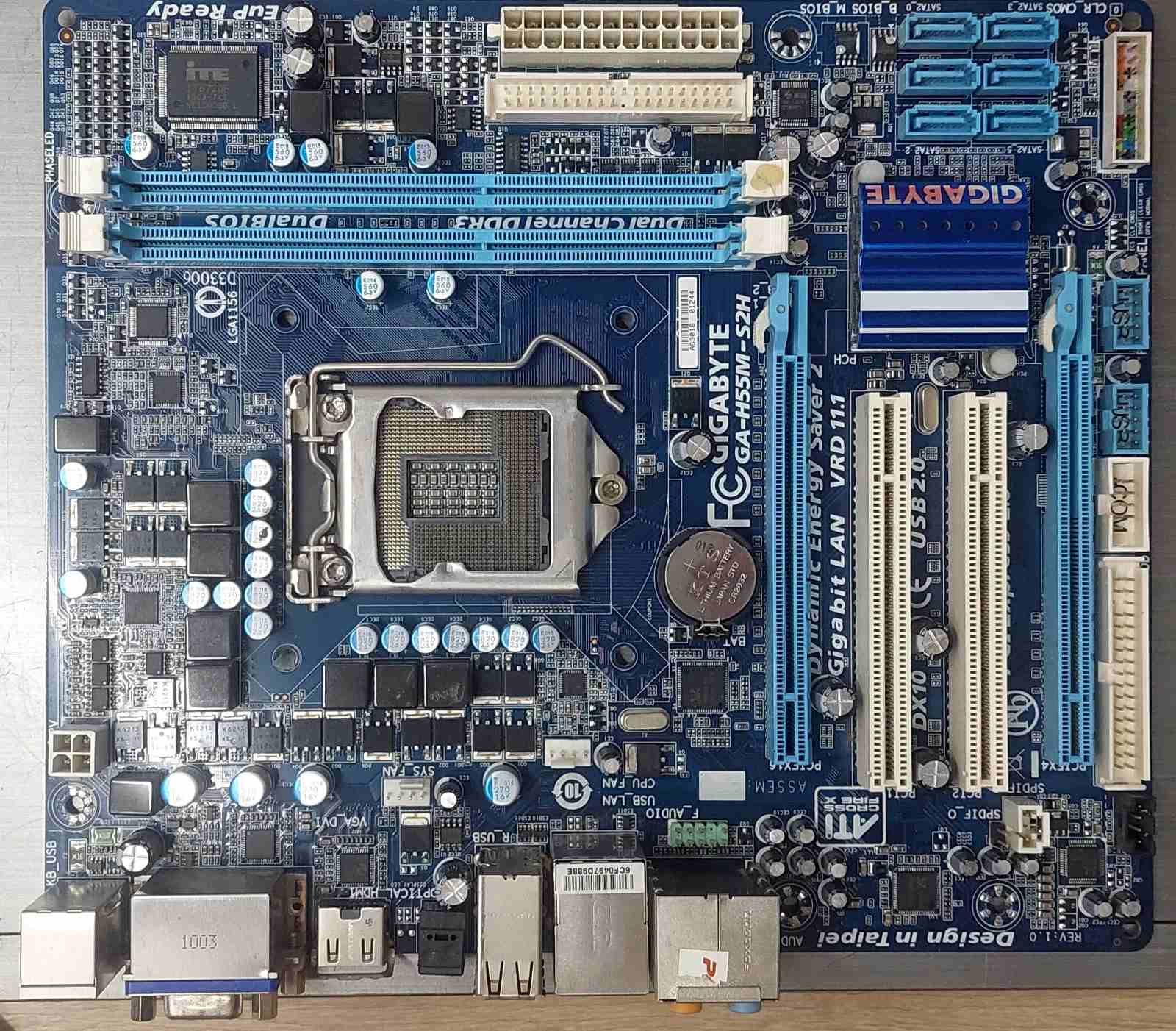 Материнська плата Gigabyte GA-H55M-S2H  /Socket 1156/MicroATX/2 x DDR3/ б/в - фото фото фото 2