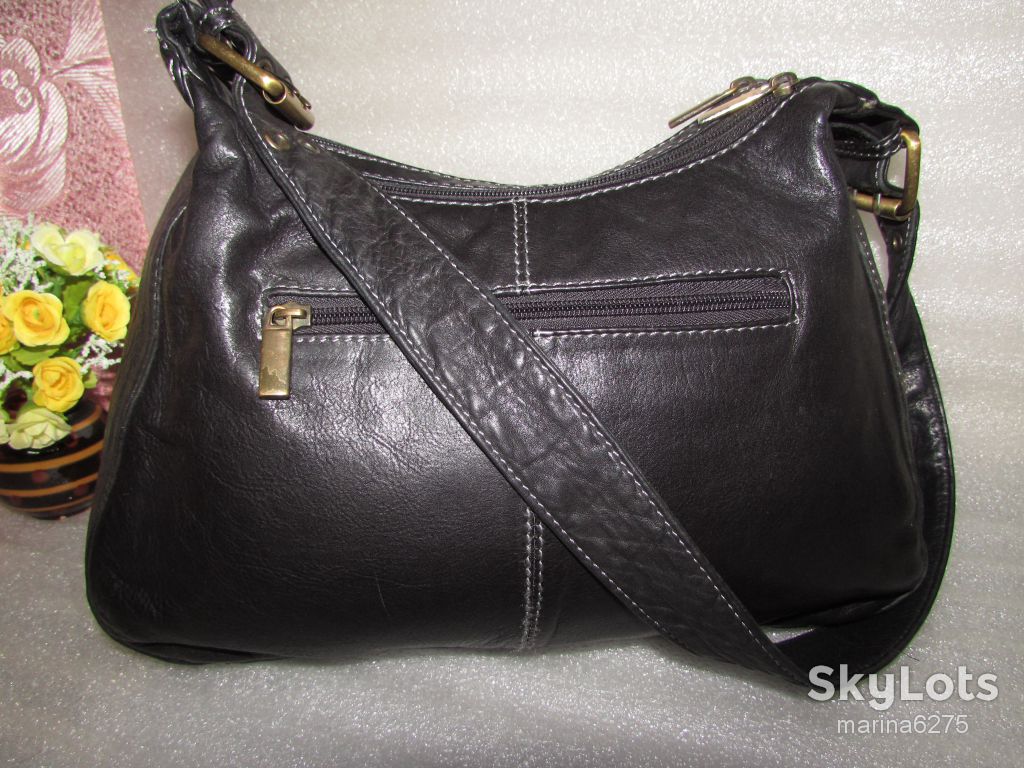 УДОБНАЯ ПРАКТИЧНАЯ СУМКА 100% МЯСИСТАЯ КОЖА~GENUINE LEATHER~ - фото фото фото 1