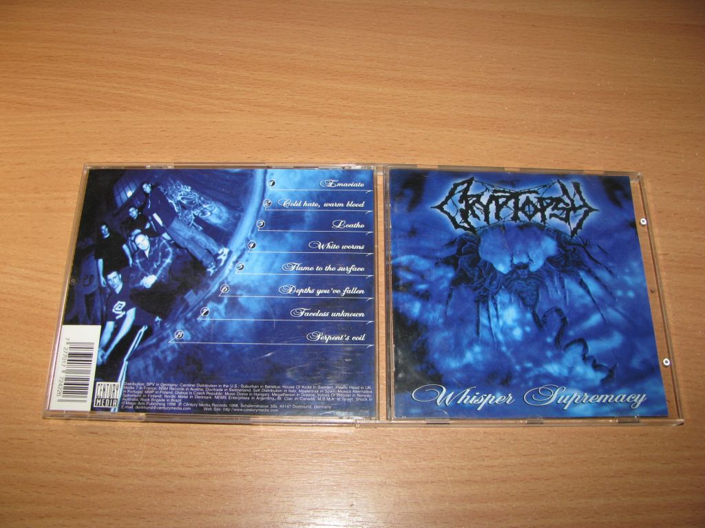 CRYPTOPSY - Whisper Supremacy  (1998 Century Media 1st press) - фото фото фото 0