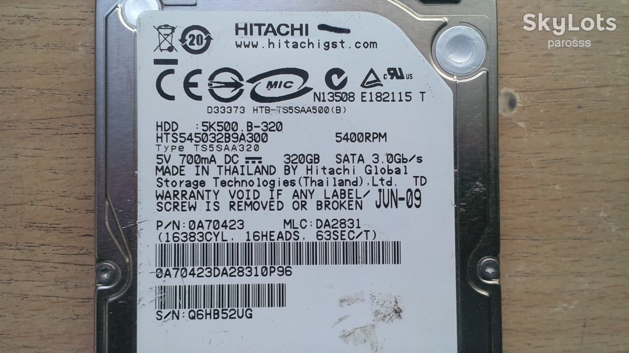Жорсткий диск Hitachi 320 Gb - фото фото фото 1