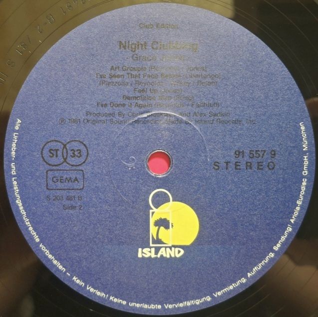 Grace Jones - Nightclubbing - 1981.  (LP). 12. Vinyl. Пластинка. Germany. Club Edition. - фото фото фото 3