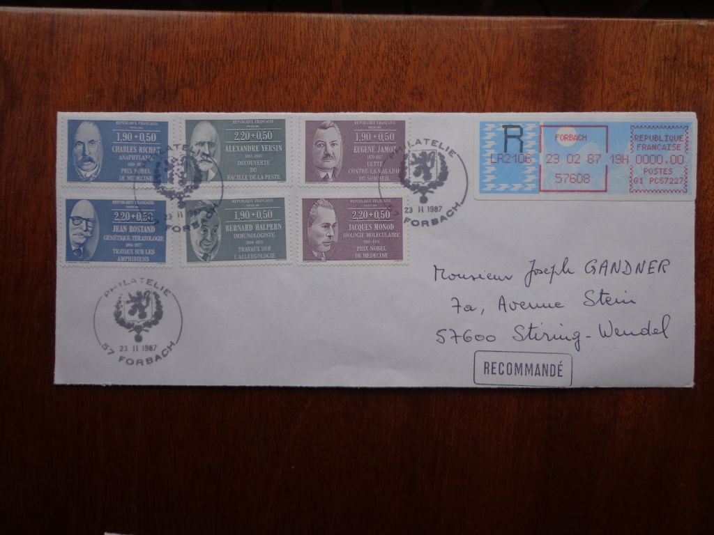 Франция, 1987, личности, гаш. полная серия на конверте - фото фото фото 0