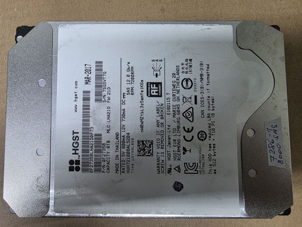 8000Gb 8Tb 3,5 SAS 12Gb HGST 0F27358 жорсткий диск   (7286-1) - фото фото фото 0