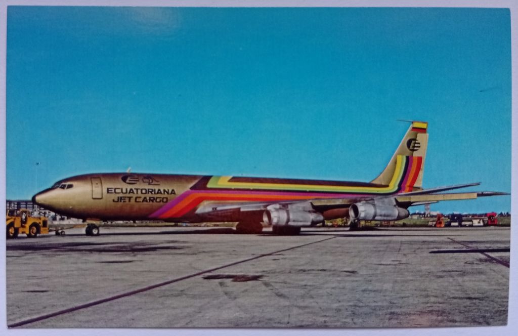 Открытка Самолет Ecuatoriana Jet Cargo Boeing 707-321C - фото фото фото 0