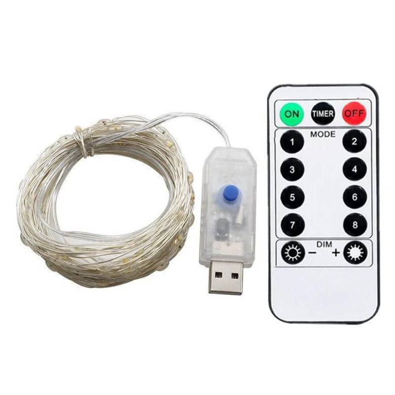 Світлодіодна LED гірлянда Роса USB з пультом, мультиколір, 10м - фото фото фото 2