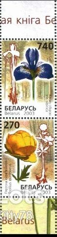 Беларусь 2003 флора цветы Mi 490-491 MNH сцепка - фото фото фото 0