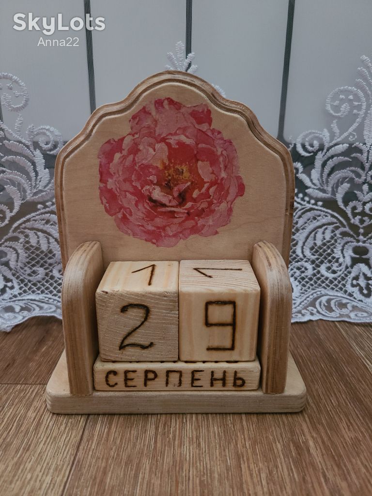 Календар дерев'яний настільний ручна робота - фото фото фото 0