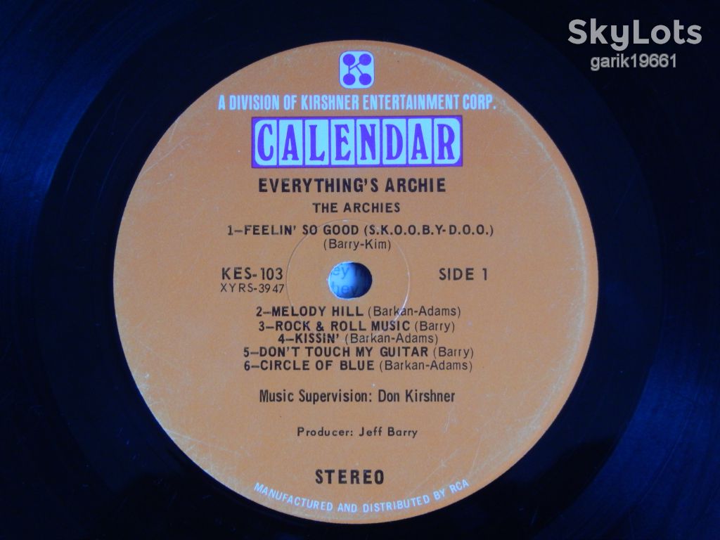 The Archies ‎– Everything's Archie   (Calendar ‎– KES-103, US) VG+/EX - фото фото фото 2