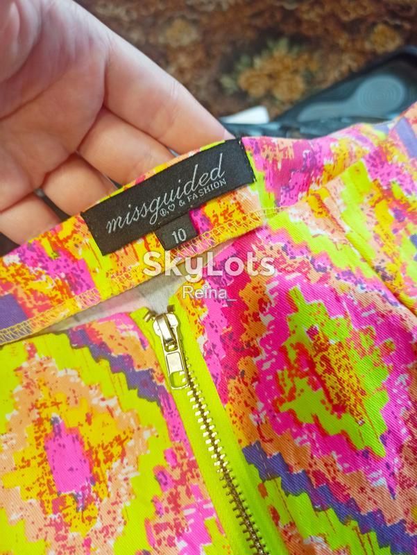 Яскрава спідниця міді з блискавкою спереду Missguided - фото фото фото 7