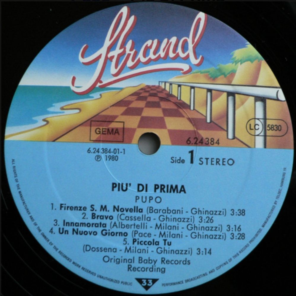 Pupo - Piu Di Prima - 1980.  (LP). 12. Vinyl. Пластинка. Germany - фото фото фото 2