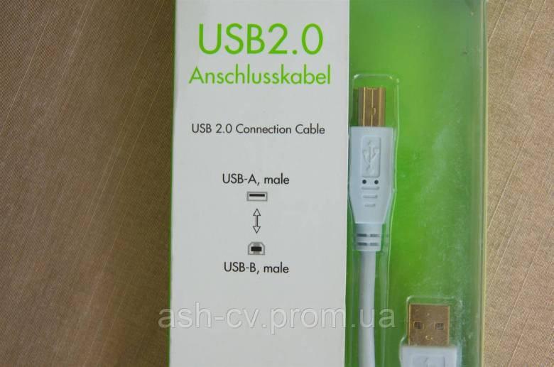 Кабель, для принтера, сканера, USB, A-B, TYPHOON, 2 метри - фото фото фото 2