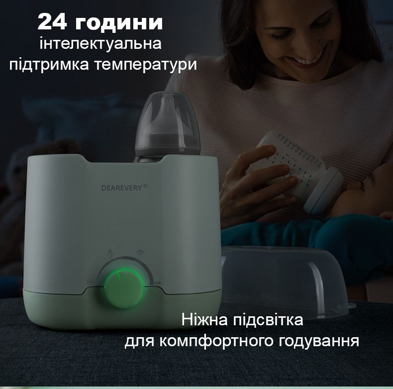 Підігрівач і стерилізатор для дитячих пляшечок на дві пляшечки DEAREVERY м'ятний 4018544 - фото фото фото 2
