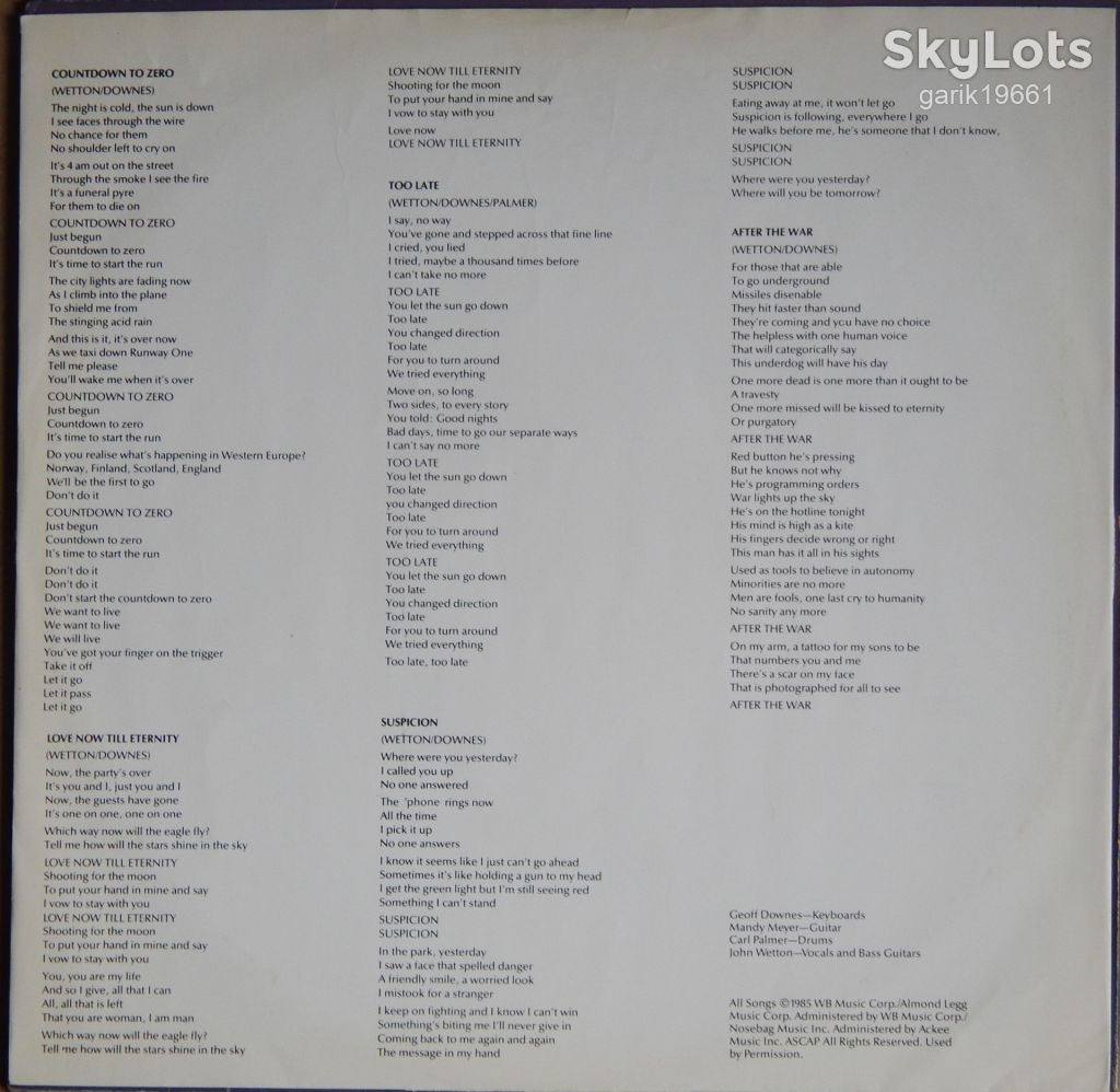 Asia ‎– Astra  (Geffen Records ‎– 26413, Holland) inner sleeve EX+/NM- - фото фото фото 2