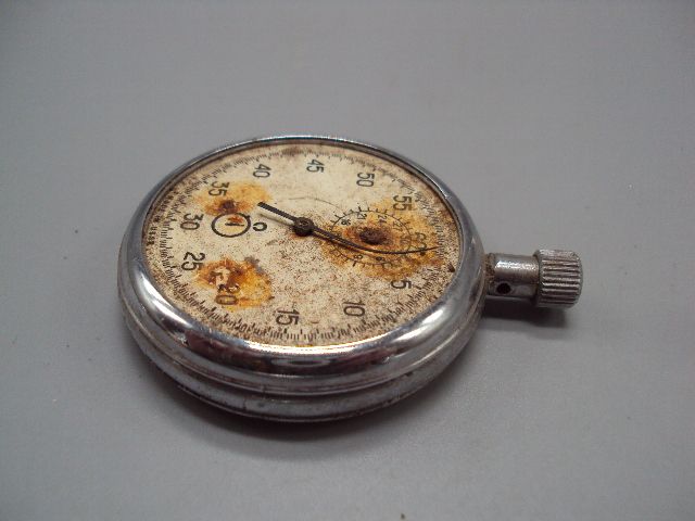 Секундомер карманные часы ссср механизм 4282 не на ходу высота 5,8 см №15869 - фото фото фото 5
