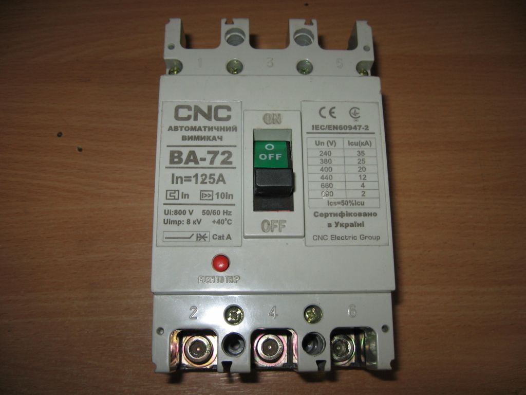 Автоматический выключатель CNC BA-72 125A 3P - фото фото фото 0