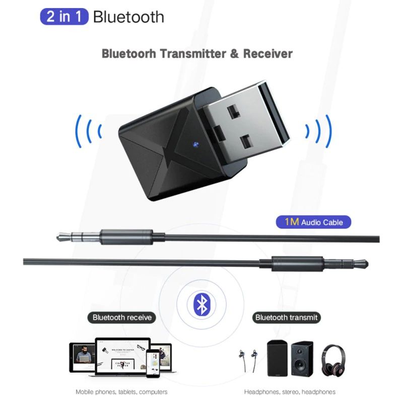Адаптер Bluetooth 5 аудио приемник передатчик 2в1 ресивер, трансмиттер KN320 - фото фото фото 4
