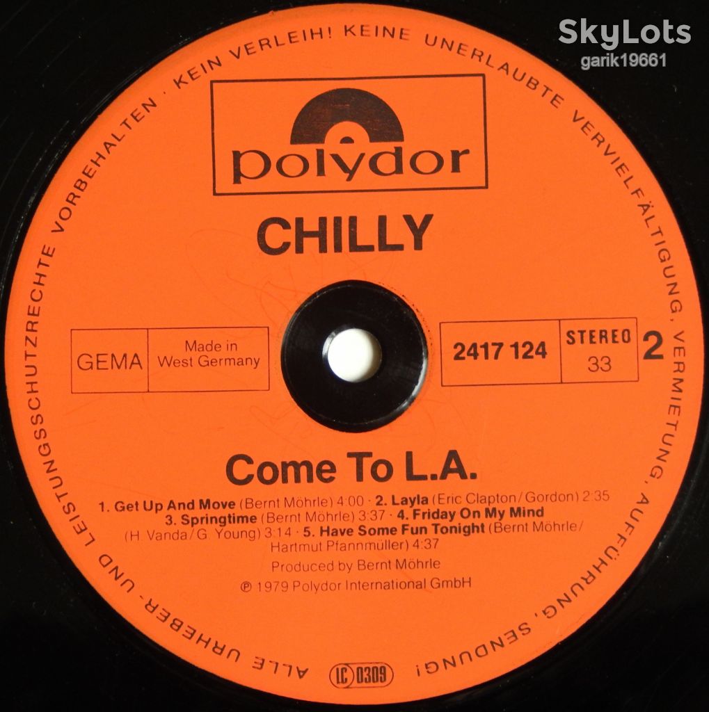 Chilly ‎– Come To L.A.  (Polydor ‎– 2417 124, Germany) NM-/NM- 100.00 - фото фото фото 3