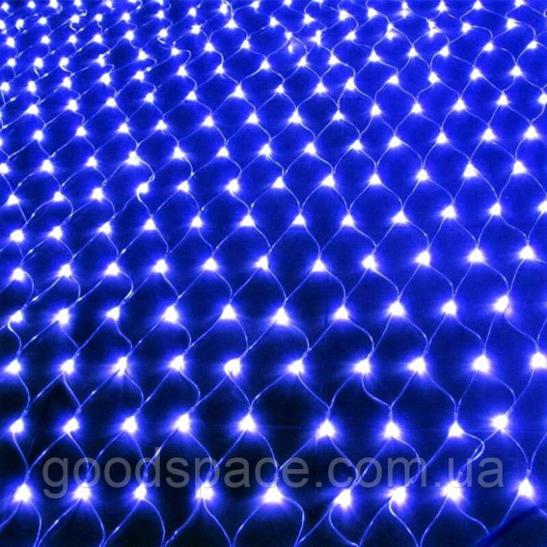 Світлодіодна Гірлянда Сітка 1.2х1.6 метра LED 120 Синя Силіконова Неон - фото фото фото 0