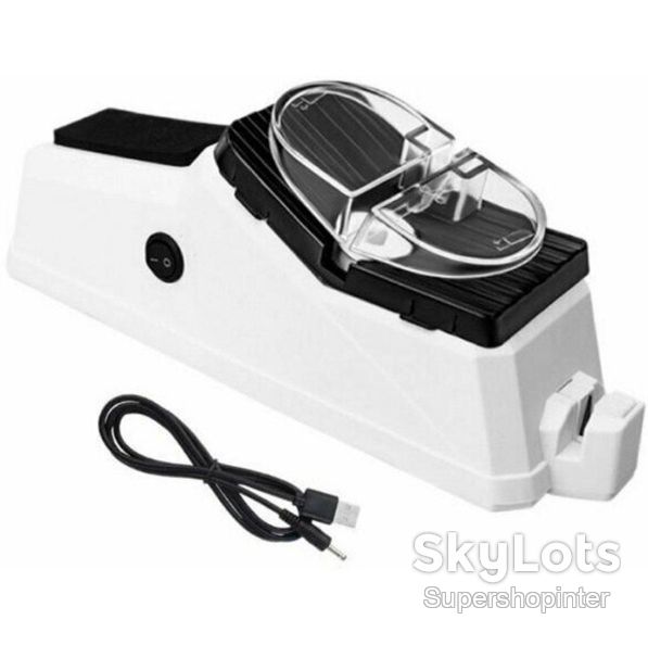 Электрическая точилка для ножей Electric Knife Sharpener от USB, Белый / Профессиональная электроточилка / Ножеточка - фото фото фото 1