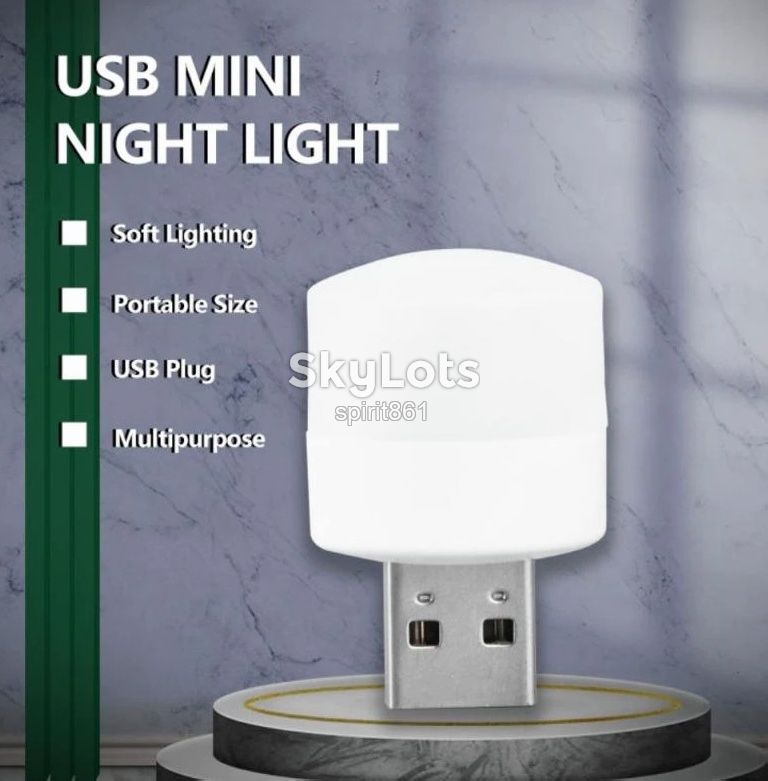 Мінілампа LED USB для повербанка або ноутбука        (циліндрична форма) USB-лампочка - фото фото фото 2