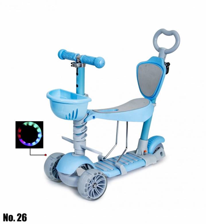 Самокат Scooter Smart 5 в 1 голубой (1451904439) - фото фото фото 0