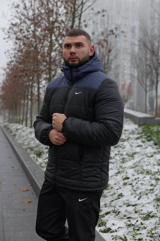 Куртка зимняя мужская "Frost" Nike сине-черная - фото фото фото 1