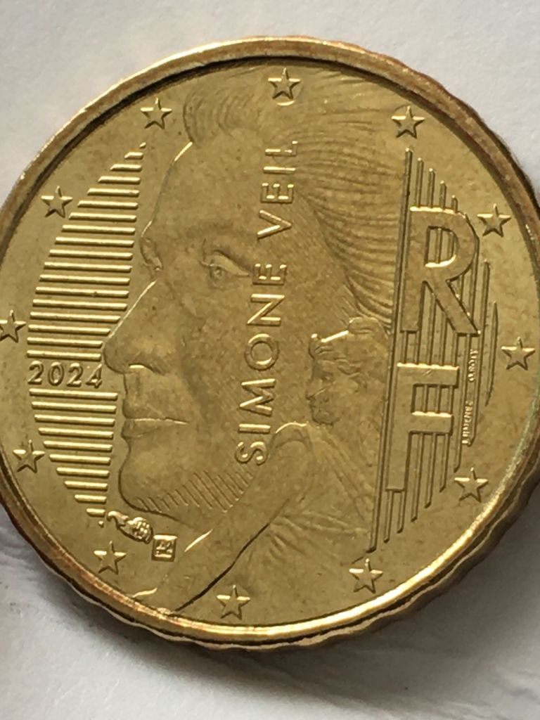 10 євроцентів 2024 року, Франція. Сімона Вейль. - фото фото фото 0