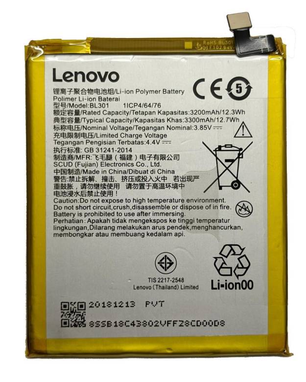 Аккумулятор Lenovo K6 BL301 Оригинал - фото фото фото 0