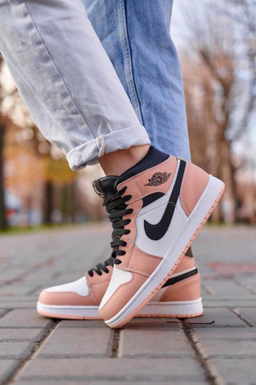 Nike Air Jordan 1 Retro Mid Peach Fur 36 - фото фото фото 0