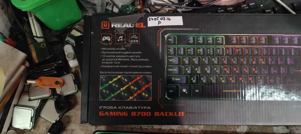 Игровая клавиатура с подсветкой RGB REAL-EL Gaming 8700 Backlit USB № 24050216 - фото фото фото 1