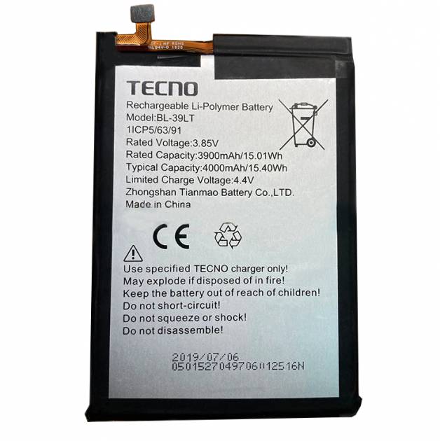 Аккумулятор оригинал Tecno Spark 4 KC2 (BL- 39LT) - фото фото фото 0