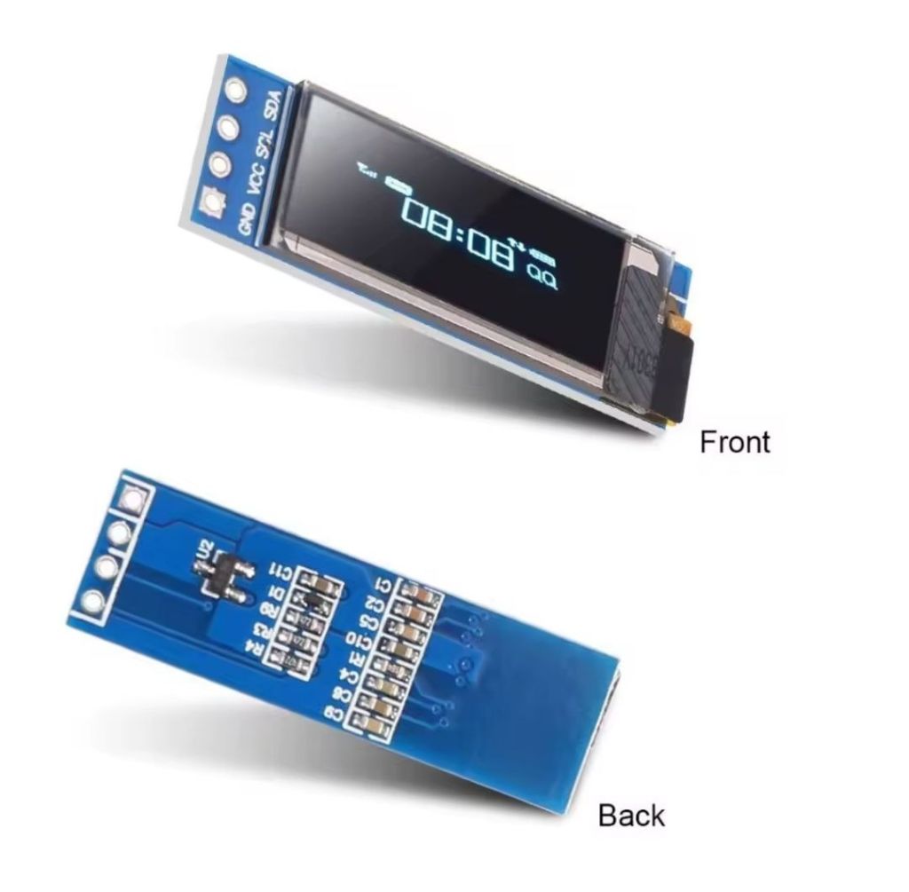 OLED дисплей 0.91" SSD1306 I2C 128x32 для Arduino / ESP32 I2C  (синій, білий) - фото фото фото 2