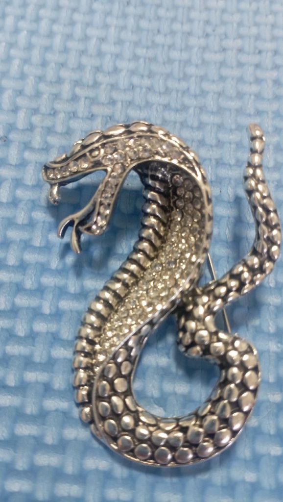 брошь брошка змея кобра со стразами - фото фото фото 2