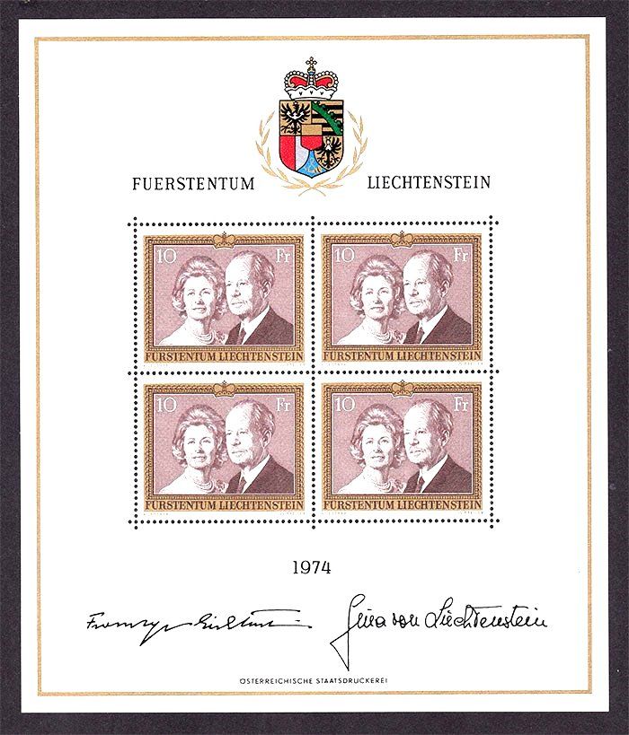 Лихтенштейн 1974 г  MNH - личности - блок - фото фото фото 0