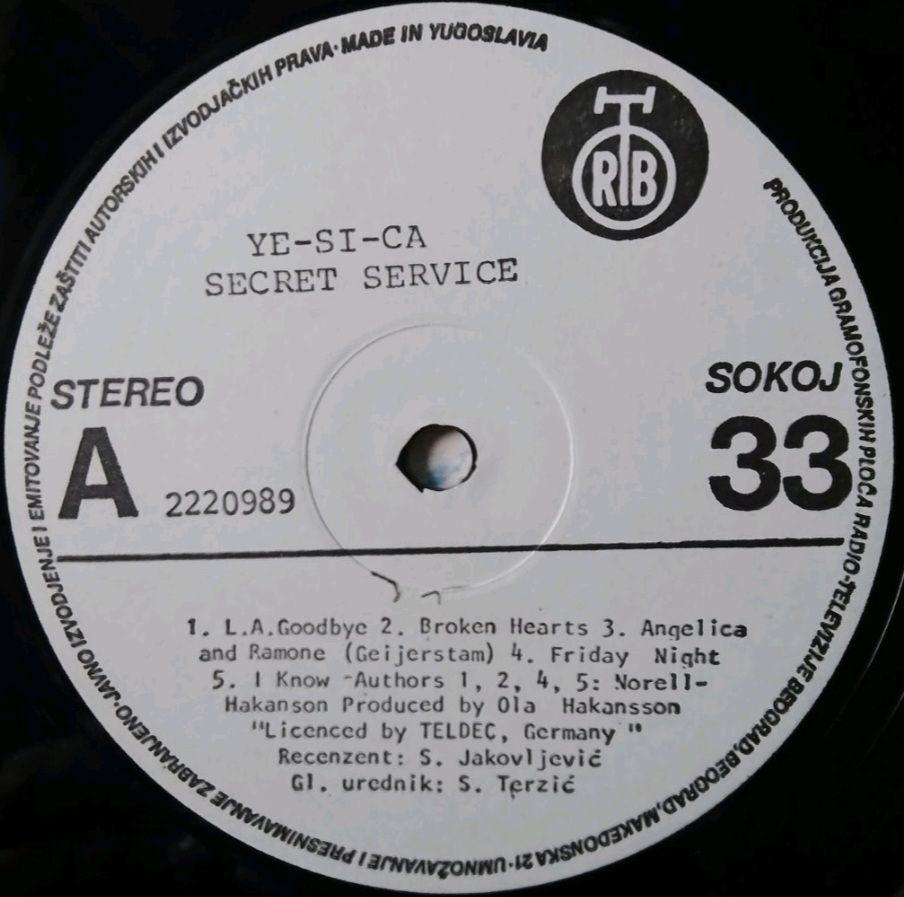 Secret Service - Ye-Si-Ca - 1981.   (LP). 12. Vinyl. Пластинка. Yugoslavia. - фото фото фото 2