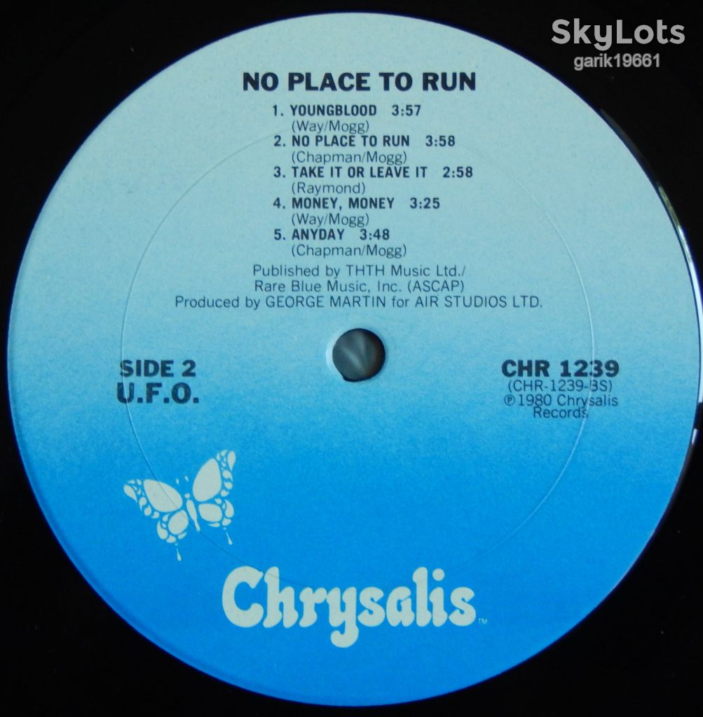 UFO  – No Place To Run  (Chrysalis – CHR 1239, US) EX+/NM- - фото фото фото 3
