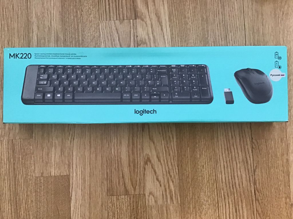 Беспроводная клавиатура и мышка Logitech MK220 RUS  (920-003169). Новая. Оригинал. - фото фото фото 1