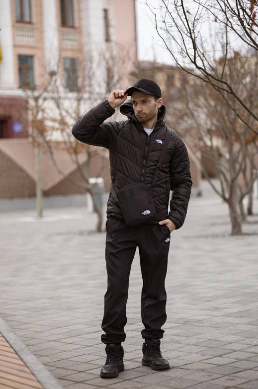 Комплект мужской: куртка Active TNF черная + штаны TNF черные. БАРСЕТКА TNF У ПОДАРУНОК! - фото фото фото 1