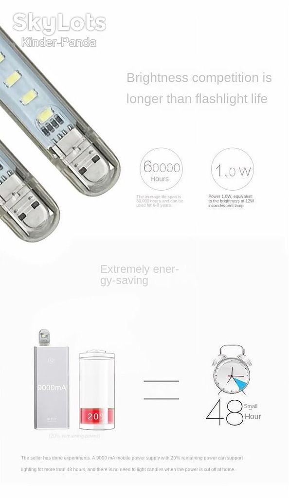 USB фонарик светодиодный 8 LED    (ліхтарик, лампа, фонарь, от повербанка светодиод, світлодіод, powerbank) - фото фото фото 2