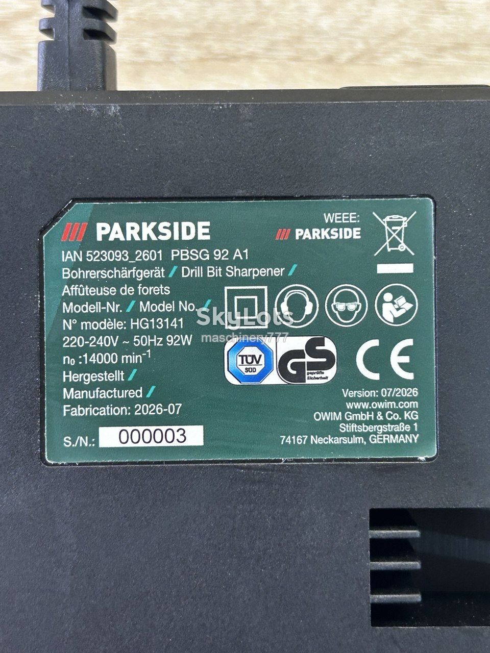 Точильний верстат для свердел  parkside PBSG 92 a1 №н64 - фото фото фото 4