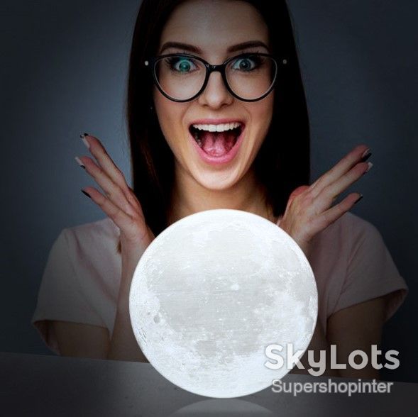 Ночник 3D светильник луна Moon Touch Control 15 см, 5 режимов - фото фото фото 4